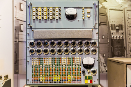 Panel of old calculating machine