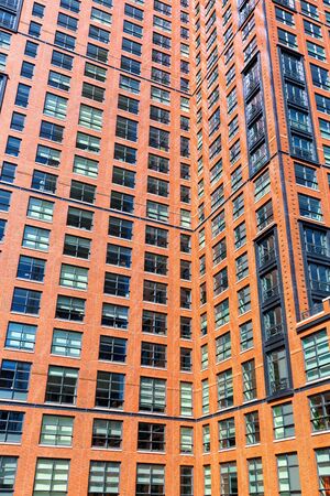 Closeup of office center facade.