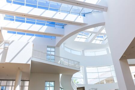 Glassed roof of modern houseの写真素材