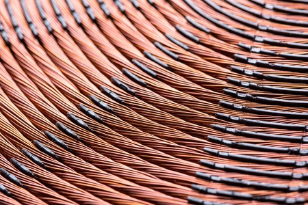 Induction heater copper coil closeupの写真素材