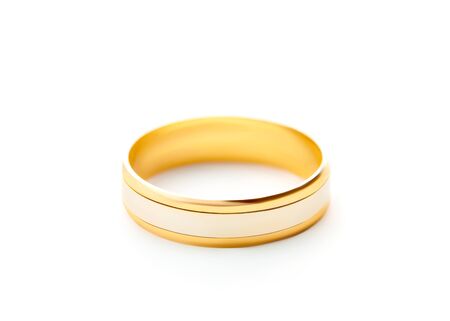 Wedding ring isolated on white backgroundの写真素材