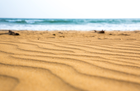 Sandy waves on Sri Lanka coast, selective focusの写真素材