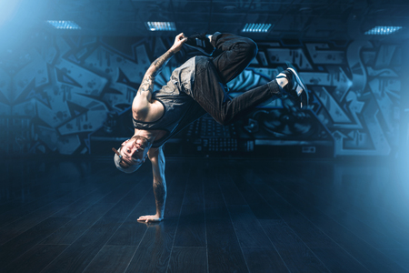 Male rapper in dance studio, trendy lifestyleの写真素材