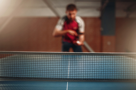 Table tennis net, selective focusの写真素材