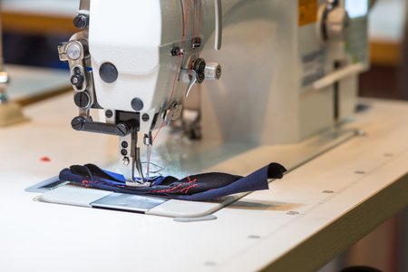 Sewing or overlock machine closeup, nobodyの写真素材