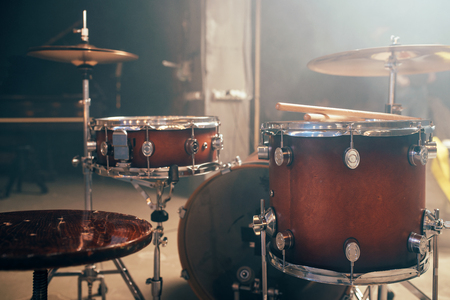 Drum-kit, drum-set, percussion instrument, nobodyの写真素材
