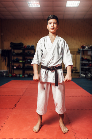 Martial arts, young fighter, black beltの写真素材