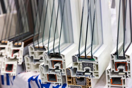 Windows in cut, exhibition stand in shop