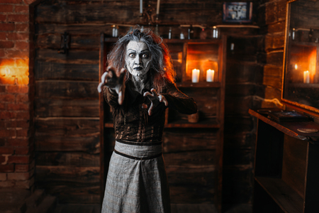 Scary witch hands out, front viewの写真素材