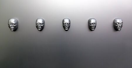 Human emotions, sculptural mask, front viewの写真素材