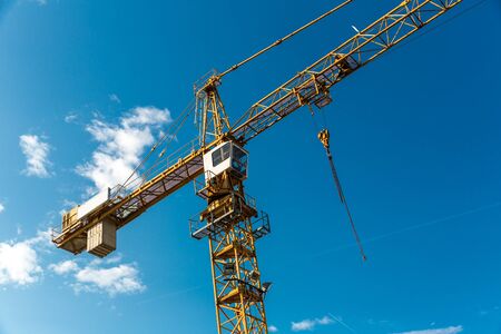 Construction site in european city, tower crane