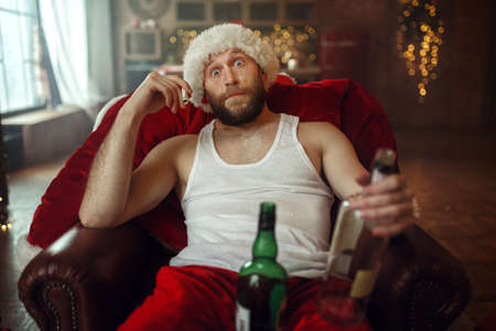 Bad Santa celebrate christmas, drugs and alcoholの写真素材