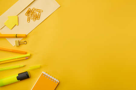 Office stationery supplies, macro view
