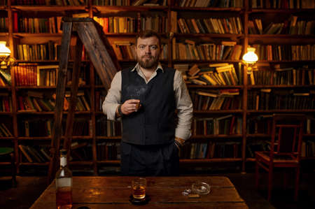 Man smokes a cigar, tobacco smoking cultureの写真素材