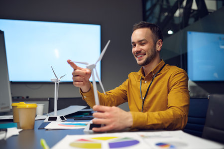 Young manager, idea developing in IT office