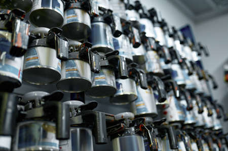 Spray cans with paint for car repair
