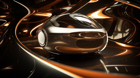 Futuristic car in abstract motion tunnel. Innovative vehicle style. Generative AIの素材