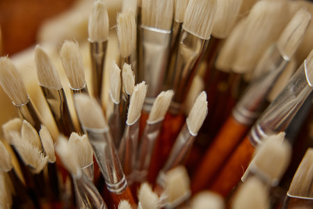Paints brush for drawing at stationery shopの写真素材