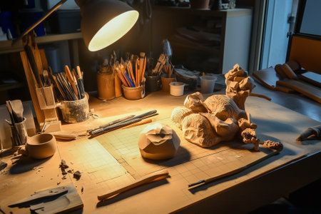 Pottery workshop to explore and create stunning handmade clay art and sculpting tools. Generative AIの素材