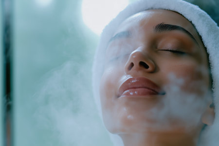 Soothing and calming facial steam that enhances your skincare routine and encourages relaxation. Generative AIの素材