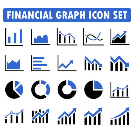 business and financial graph icon set designのイラスト素材