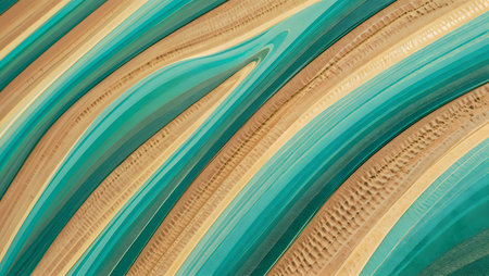 abstract background with stripes in green and blue colors - close upの素材