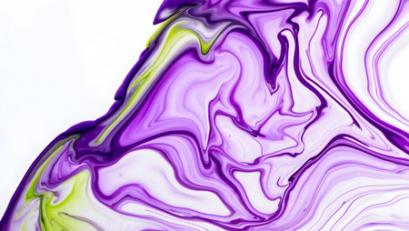 Abstract background of acrylic paint in purple and white tones. Liquid marble pattern.の素材