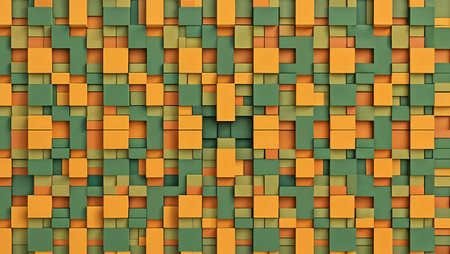 Abstract geometric background. Colorful mosaic pattern. 3d rendering.の素材