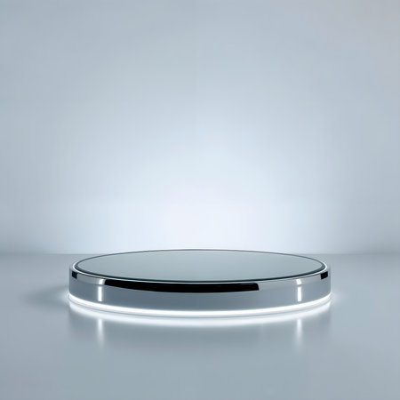 Black round podium on a white background. 3d rendering mock upの素材