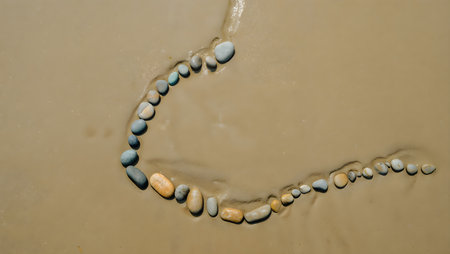 pebble in the water as a symbol of love and romanceの素材