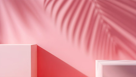 Minimal abstract background, primitive geometrical figures, pastel colors, 3D renderの素材