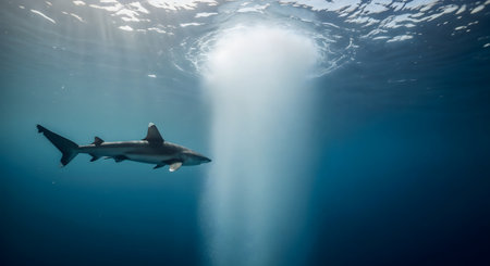 Great White Shark (Carcharodon carcharias) swimming underwaterの素材