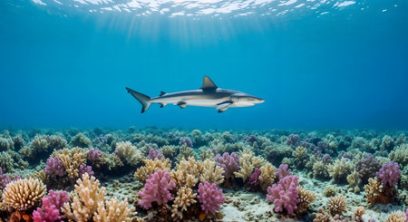 Picture shows a Caribbean reef shark at Cayo Largo, Cubaの素材