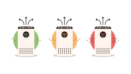 Air Purifier with 3 Levels of Dust Detection Vector Illustrationのイラスト素材