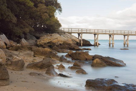 Jetty in Noirmoutier in slow shutter speed Jetty in Noirmoutier in slow shutter speed