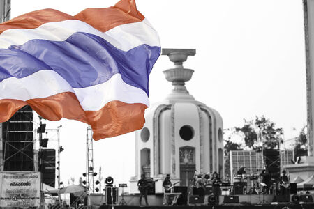 BANGKOK-JANUARY 4  The Thailand s protest at Democracy Monument against the government at...