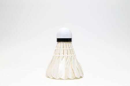 White Badminton ball isolatedの写真素材