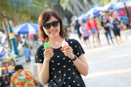 CHONBURI,THAILAND-A PRIL 17 2014  Songkran Festival is celebration in a traditional New Year s Day from April 13 to 17,People enjoy with the splashing water together in Bangsan-Chonburi, Thailand のeditorial素材