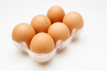 Eggs in box isolated 