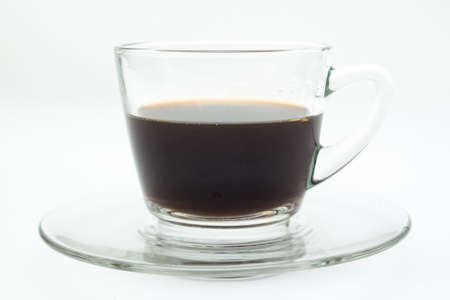 A cup of black coffee isolated の写真素材