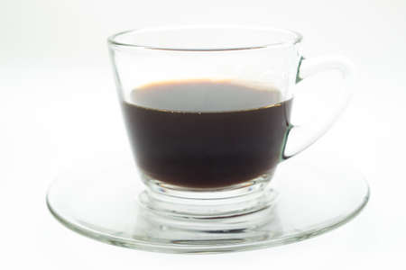 A cup of black coffee isolated の写真素材
