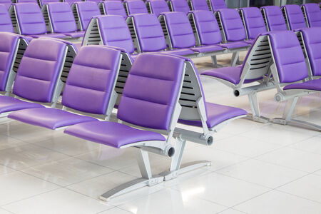 Blue chair in airportの写真素材