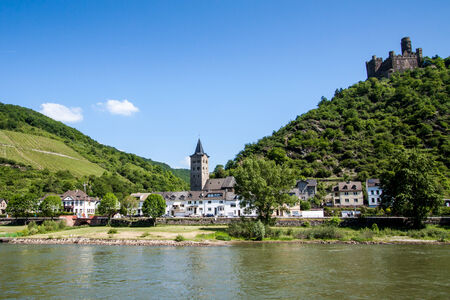 BOPPARD,GERMANY- MAY 17  The landscape of city a long the Rhine river in Germany on May 17, 2014 in,Germany のeditorial素材