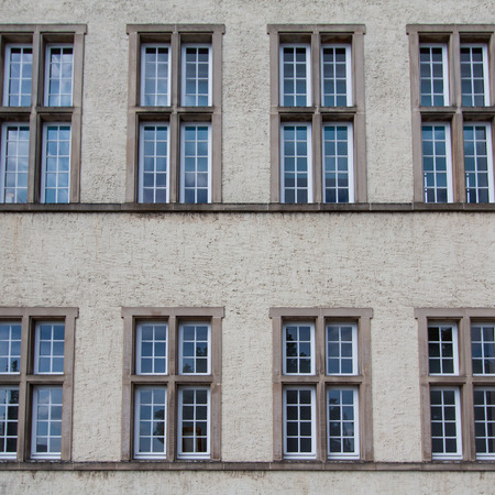 Native windows style in the wall of building 