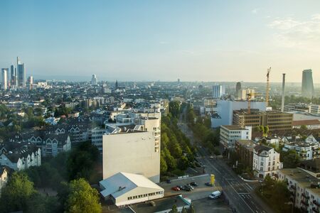 The landscape of Frankfurt city in Germanyのeditorial素材