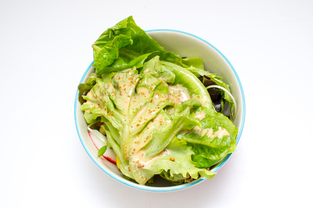 Vegetable salad with Japanese salad cream sauce.の写真素材