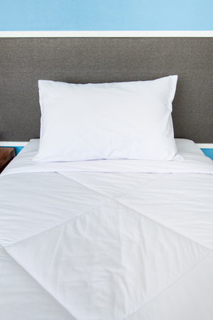 Bed in hotelの写真素材