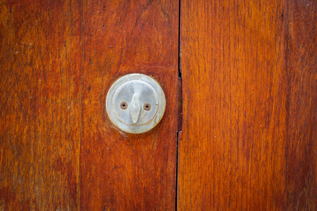 Lock on wooden door.の写真素材