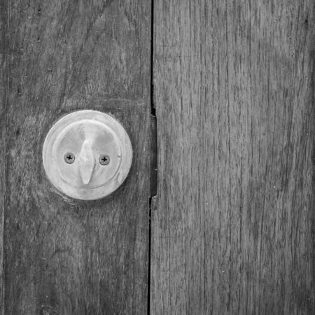 Lock on wooden door.の写真素材