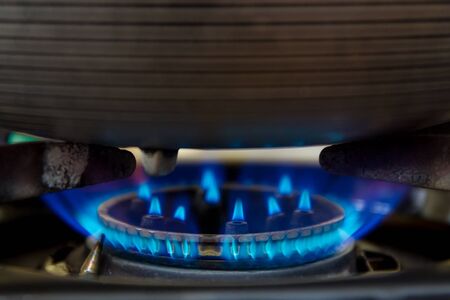 Gas stove close up.の写真素材